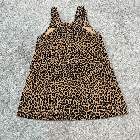 NWT J. Crew Crewcuts Girl’s Corduroy Leopard Button Front Dress Size 4 - Picture 4 of 11